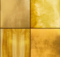 Behang met print goud/geel in blokken