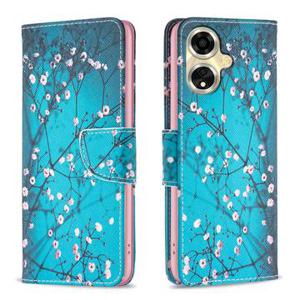 Oppo A59 Wonder Series Portemonnee Hoesje - Witte Bloemen