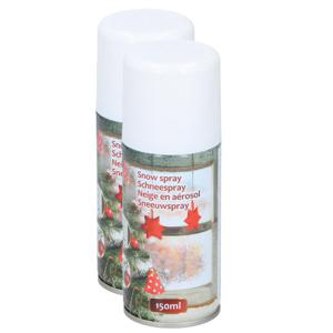 Sneeuwspray - 2x st - bus - 150 ml - wit - spuitsneeuw - kunstsneeuw - sneeuwdecoratie