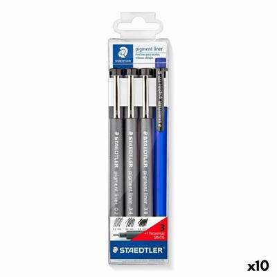 Set Viltstiften Staedtler Zwart (10 Stuks)