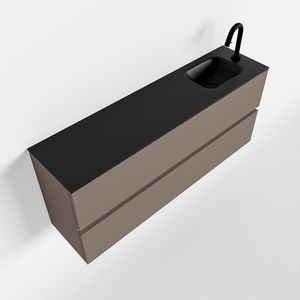 Toiletmeubel Mondiaz Ada | 120 cm | Meubelkleur Smoke | Lex wastafel Urban Rechts | 1 kraangat