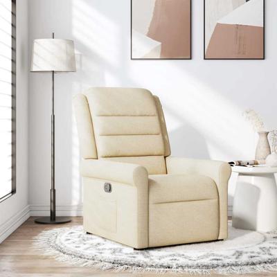 Fauteuil verstelbaar stof crmekleurig