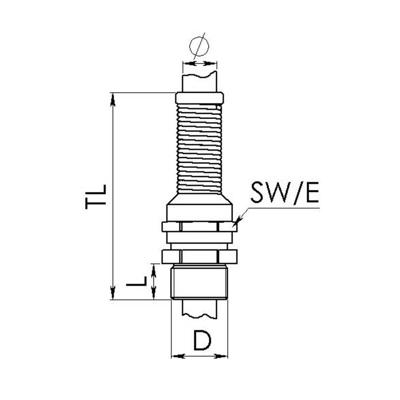 Wiska 10065852 Wartel Slagvast, Met trekontlasting, Met dichting M20 Messing (vernikkeld) Natuur 50 stuk(s)