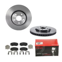 Remmenset, remschijf BREMBO, Remschijftype: Binnen geventileerd, Inbouwplaats: Vooras, u.a. für Saab, Vauxhall, Opel, Chevrolet