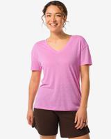 HEMA Dames T-shirt Evie Met Linnen Roze (roze) - thumbnail