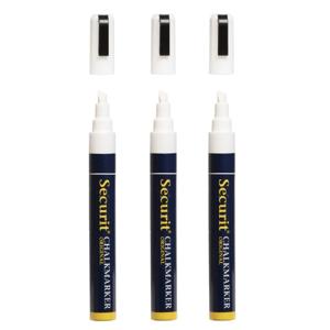 3x stuks securit krijtstift - wit - platte punt - 2-6 mm