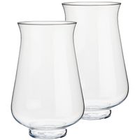 Set van 2x stuks bloemenvazen van glas 21 x 31 cm