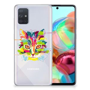 Samsung Galaxy A71 Telefoonhoesje met Naam Cat Color