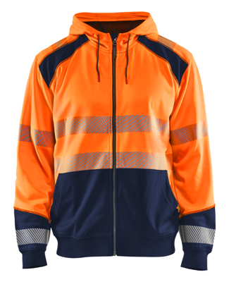 Blåkläder Hooded Sweatshirt High-Vis 35462528 | High-Vis Oranje/Marineblauw | Maat S - 7330509623282