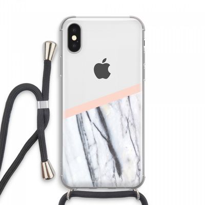 A touch of peach: iPhone XS Max Transparant Hoesje met koord