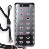 Smiley watermeloenprint: Samsung Galaxy A80 Transparant Hoesje met koord Smiley watermeloenprint: Samsung Galaxy A80 Transparant Hoesje met koord