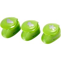 Creativ Company Ponsen set, bloem, vlinder, hart, afm 25 mm, 3 stuk/ 1 doos
