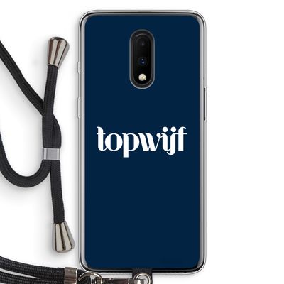Topwijf Navy: OnePlus 7 Transparant Hoesje met koord
