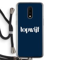 Topwijf Navy: OnePlus 7 Transparant Hoesje met koord