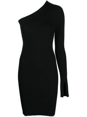 AERON robe courte nervurée à épaules dénudées - Noir