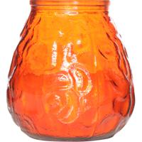 Lowboy kaars - oranje - glas - H10 cm - 40 branduren - buiten kaars - sfeerkaars/tuinkaars