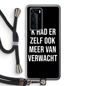 Meer verwacht - Zwart: Huawei P40 Pro Transparant Hoesje met koord