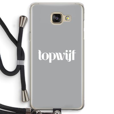Topwijf Grijs Wit: Samsung Galaxy A5 (2016) Transparant Hoesje met koord