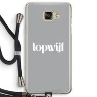 Topwijf Grijs Wit: Samsung Galaxy A5 (2016) Transparant Hoesje met koord