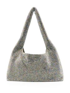 Kara sac porté épaule Armpit orné de cristal - Argent