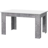 PILVI Eettafel - 4 personen - Wit en licht beton - B 140 x D 90 x H 75 cm