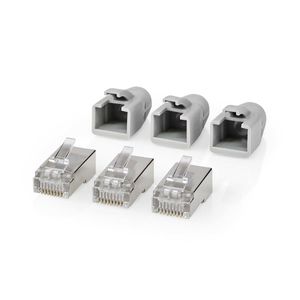 Nedis RJ45-Connector | RJ45 Pass Through | 10 Stuks | Grijs / Wit / Zwart | 1 stuks - CCBW89370GY CCBW89370GY