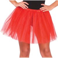 Petticoat/tutu verkleed rokje rood 40 cm voor dames - thumbnail