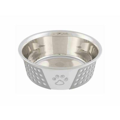 Voerbak voor honden Trixie Wit Grijs Siliconen Roestvrij staal 750 ml