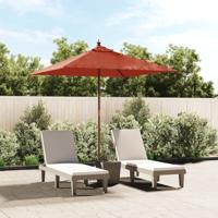 VidaXL Parasol met houten paal 198x198x231 cm terracottakleurig
