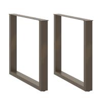 Eettafelpoten 2 st U-vormig 90x(72-73) cm staal naturel