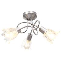 VidaXL Plafondlamp met glazen tulpvormige kappen 3xe14 transparant
