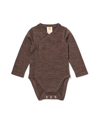 HEMA Newborn overslagromper merinowol bruin (bruin)