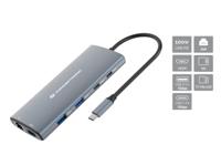 Conceptronic DONN06G laptop dock & poortreplicator Bedraad USB 3.2 Gen 1 (3.1 Gen 1) Type-C Grijs
