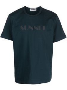 Sunnei t-shirt en coton biologique à logo imprimé - Bleu