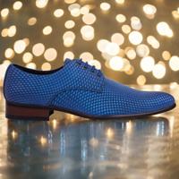 Gleaming Blue Lureaux - Handgemaakte Nette Schoenen Voor Heren