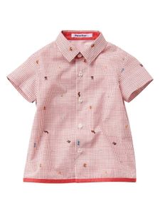 familiar chemise en coton à carreaux - Rouge