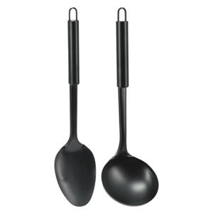 kook/keuken gerei - set van 2x stuks - zwart - RVS - keuken/kook accessoires