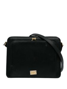 Dolce & Gabbana Pre-Owned sac à bandoulière en cuir à plaque logo (2010-2024) - Noir