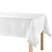 Wit tafelkleed van katoen 140 x 240 cm - thumbnail