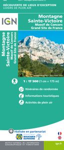 Wandelkaart 82017 Découvere de Lieux d'Exception Montagne Sainte-Victo