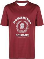 Brunello Cucinelli t-shirt en coton à slogan imprimé - Rouge