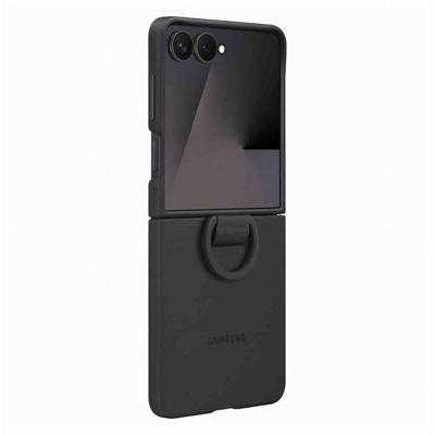Samsung Ring Case (Silicone) voor Samsung Galaxy Z Flip7 5G Telefoonhoesje Zwart