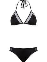 Brigitte bikini à empiècements en résille - Noir