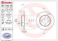 Remschijf BREMBO, Remschijftype: Massief, u.a. für VW, Seat