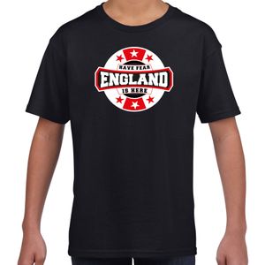 Have fear England is here / Engeland supporter t-shirt zwart voor kids