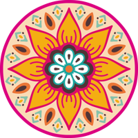 Prachtig ronde vinyl tapijt met mandala