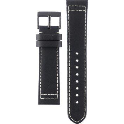Horlogeband Swiss Military Hanowa 06-4202.6.4132 Leder Zwart 22mm