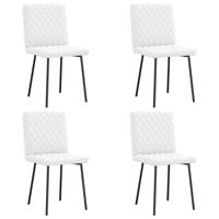 Eetkamerstoelen 4 st kunstleer wit