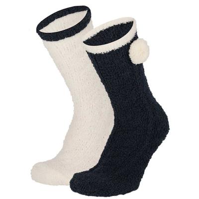 Apollo bedsokken / huissokken - dames - 2-pack - blauw/wit - one size - Slaapsokken - Slofsokken Apollo bedsokken / huissokken - dames - 2-pack - blauw/wit - one size - Slaapsokken - Slofsokken