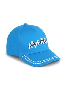 Marc Jacobs Kids casquette en coton à logo imprimé - Bleu